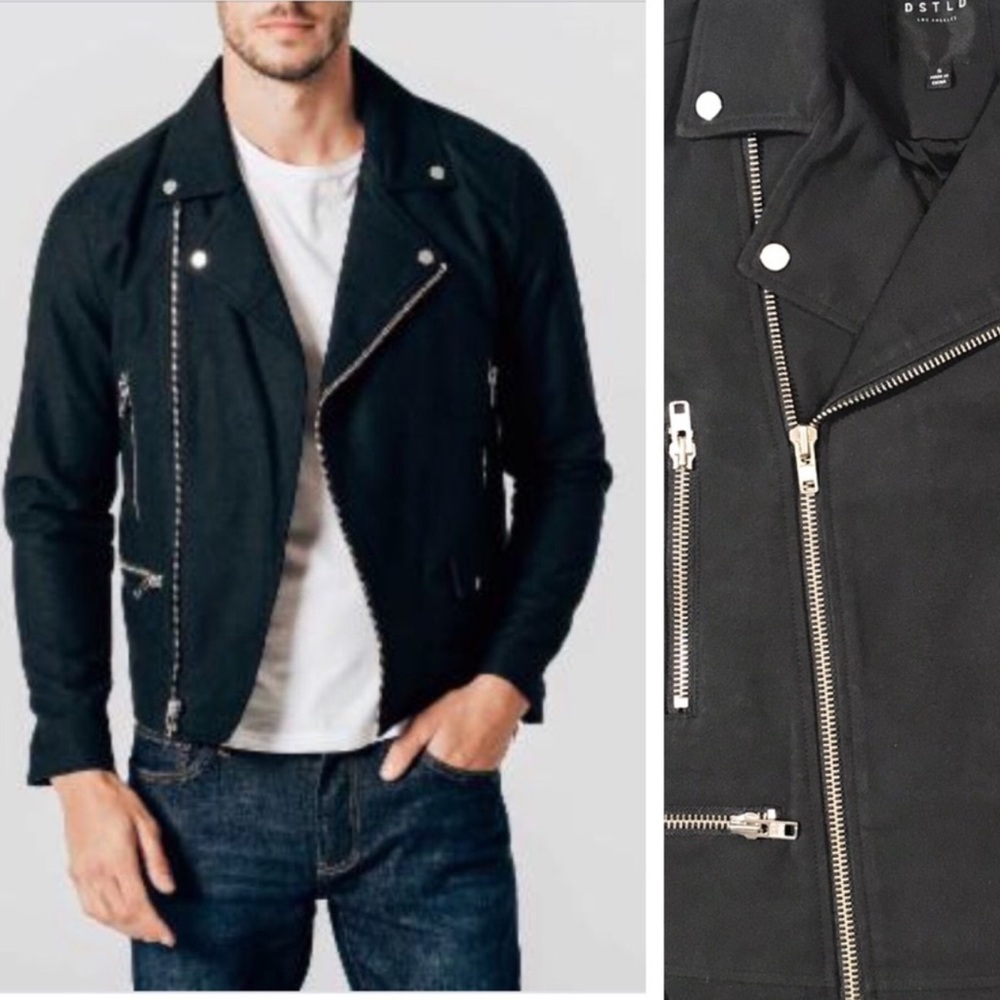 Men’s Moleskin Moto Jacket DSTLD Black Medium